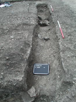 Excavation showing different layers of roads