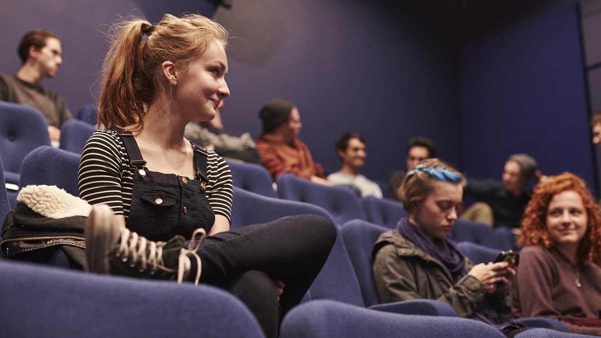 students sitting in a lecture theatre