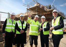 University of Reading VC Sir David Bell with Minister for Housing, Mark Prisk, representatives of Wokingham Borough Council and Bovis homes