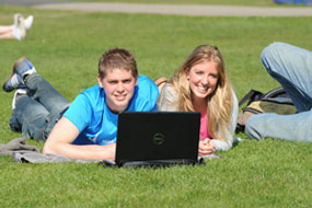 students enjoying the Whiteknights Campus