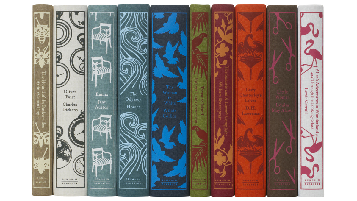Book spines designed by Coralie Bickford-Smith, a graduate of the Department of Typography & Graphic Communication.