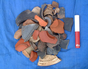 A selection of some of the discarded
Roman pottery
