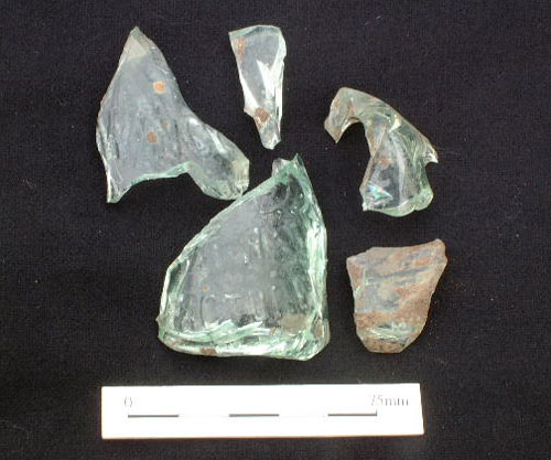 Victorian glass bottle fragments