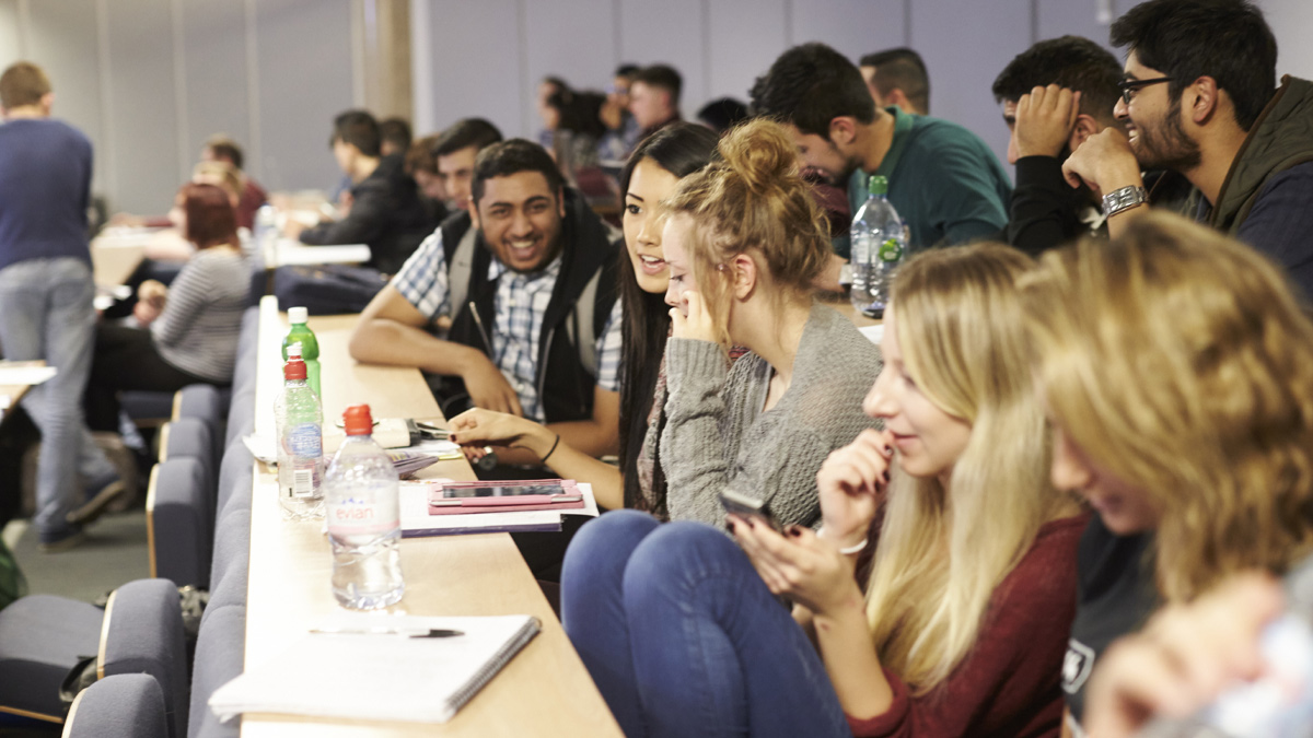 Lecture theatre full of students