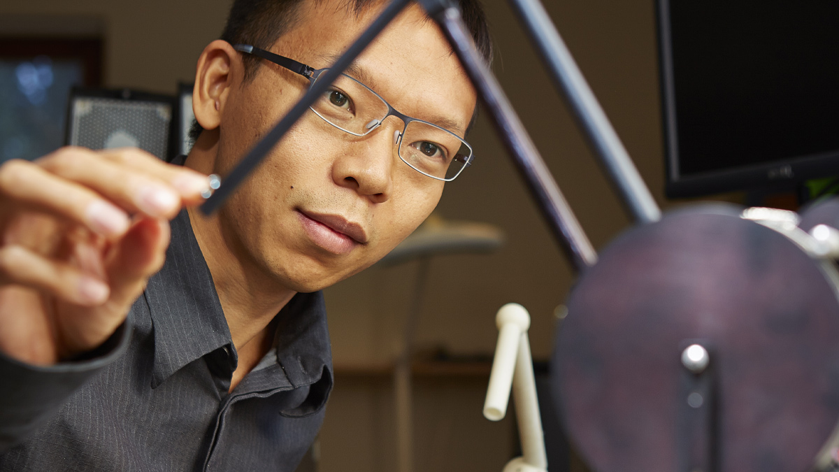 Man using haptic technology