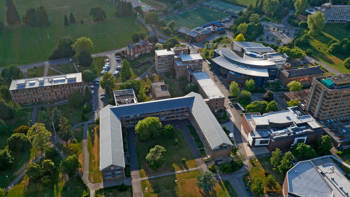 Aerial view of Whiteknights campus
