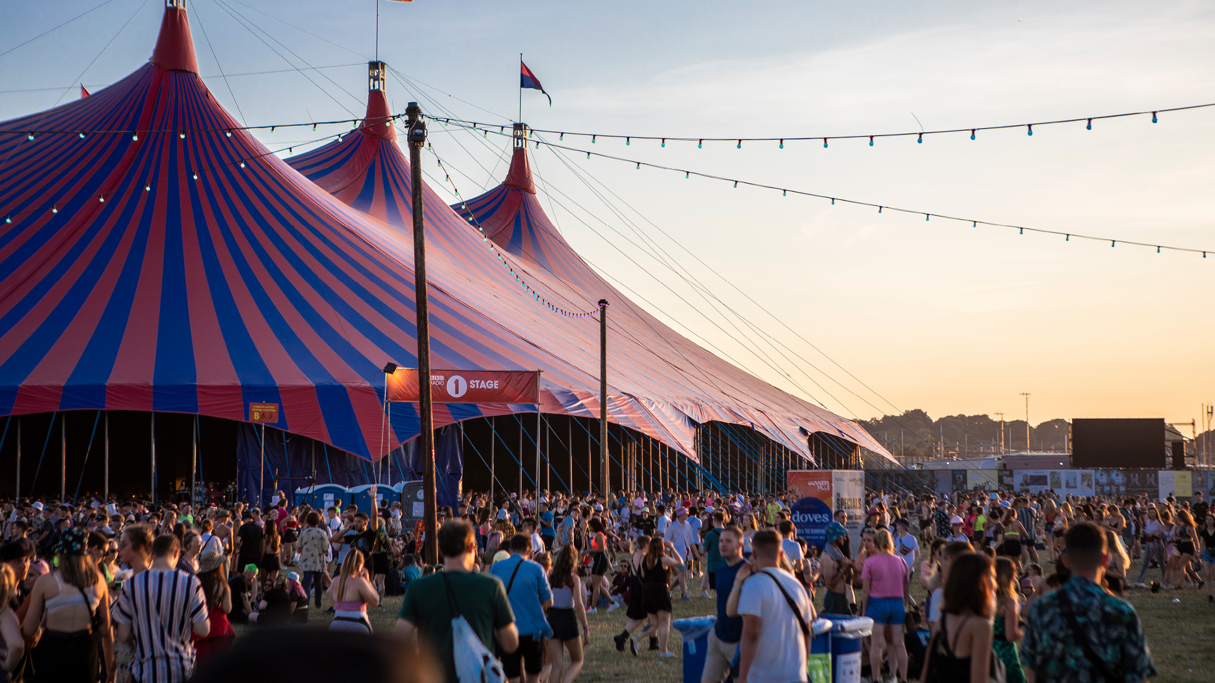 Dawn arrives at the main tent at Reading Festival