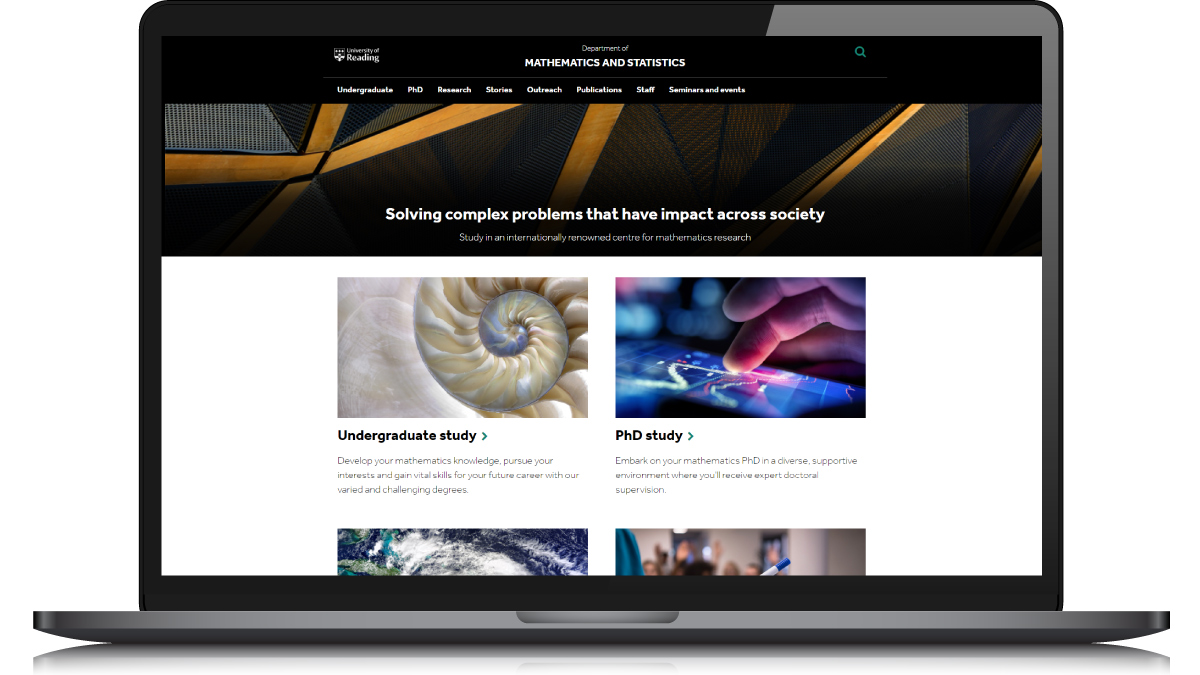 Maths website on laptop