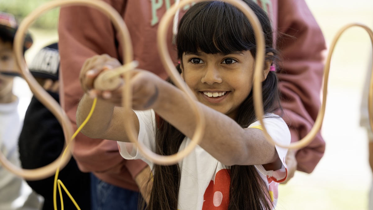 Girl at a research stall