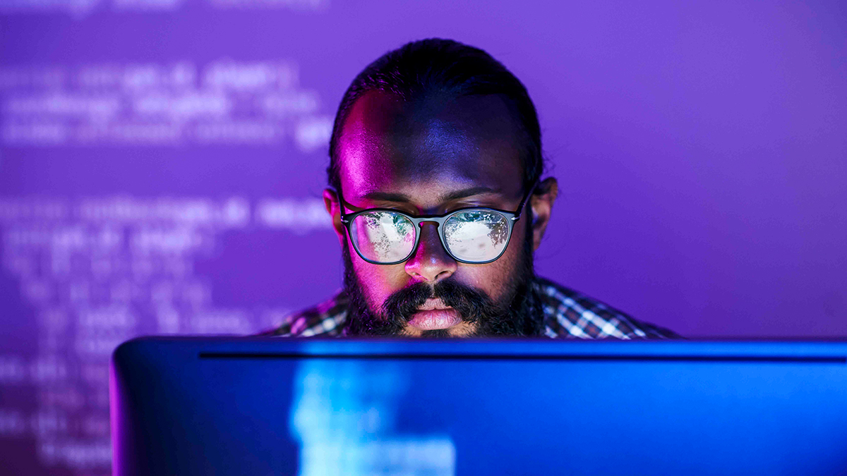 A developer working on a computer