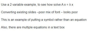 When the PowerPoint equation slide downloaded with Ally conversion to HTML gives an error message