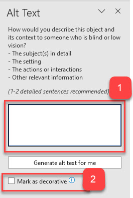 Alt Text dialog