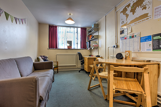 Living room of a one bedroom flat