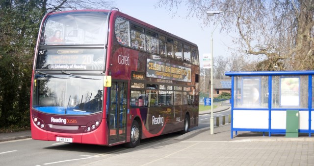 Reading bus on campus