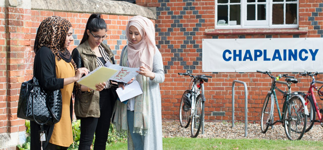 Girls outside the university chaplaincy