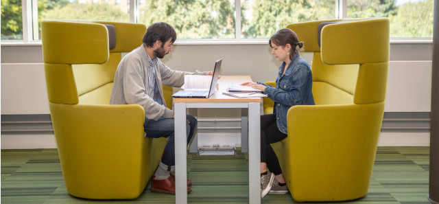 Students studying in the library
