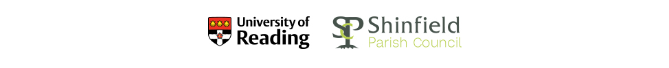The logos of University of Reading and Shinfield Parish Council