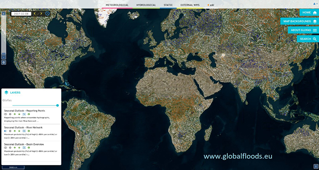 World map with climate modelling annotations