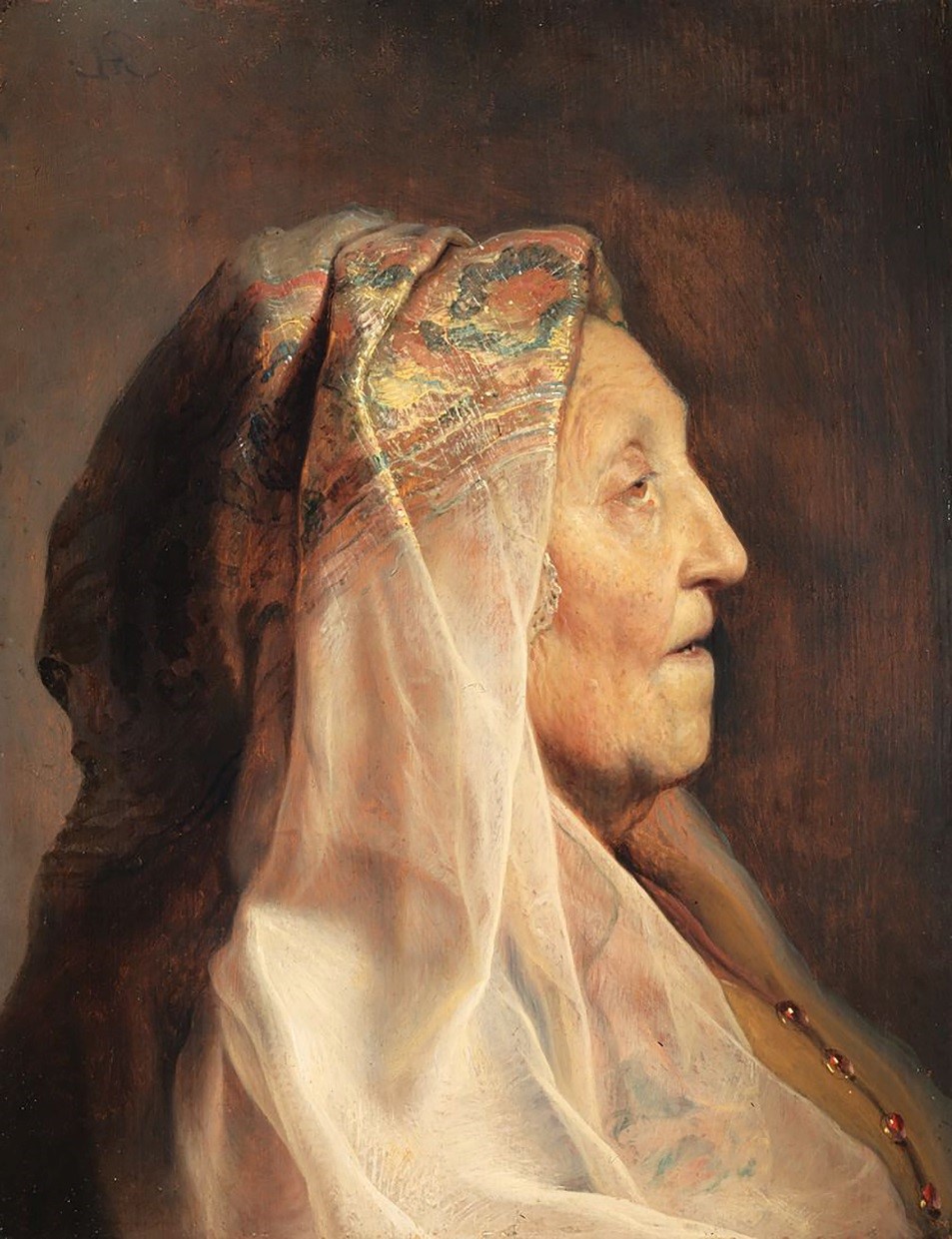 Jan Lievens, Head of an old woman seen in profile, c.1629 RKD 61207
