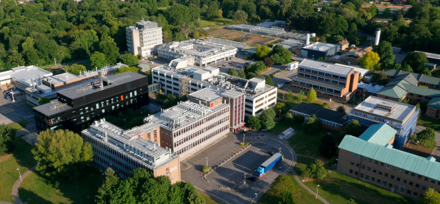 Aerial footage of several buildings on the Whiteknigths campus.