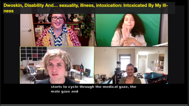 Screengrab of a video call with four participants discussing diversity.