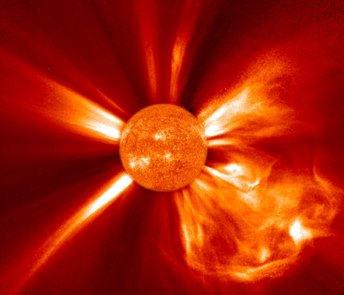 A coronal mass ejection on the sun