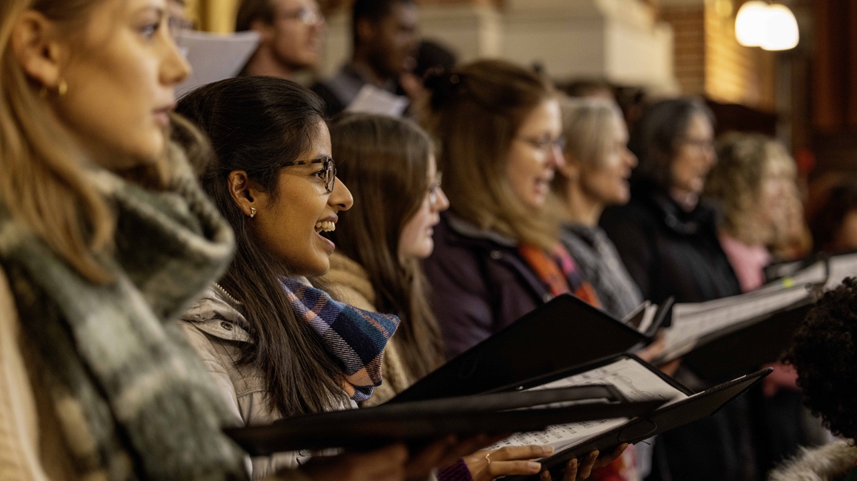 People performing in a choir