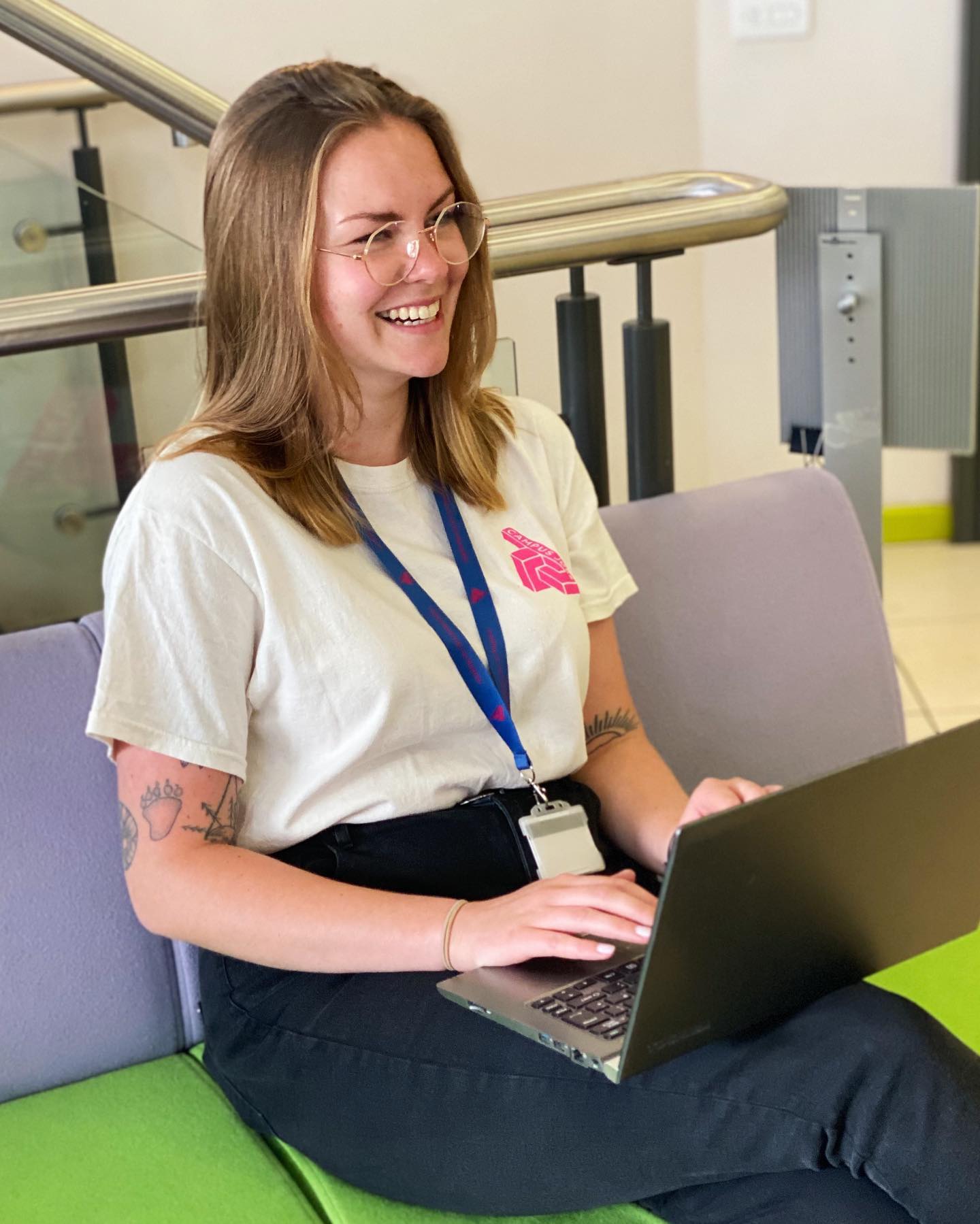 Campus Jobs worker with laptop