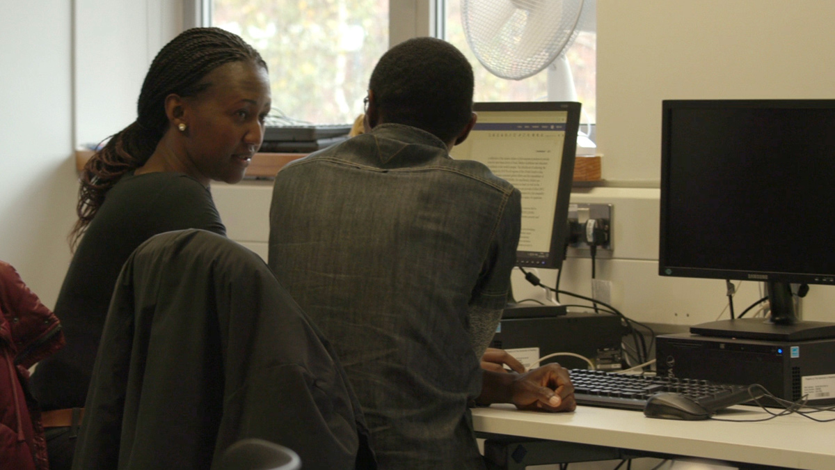 Two students chatting