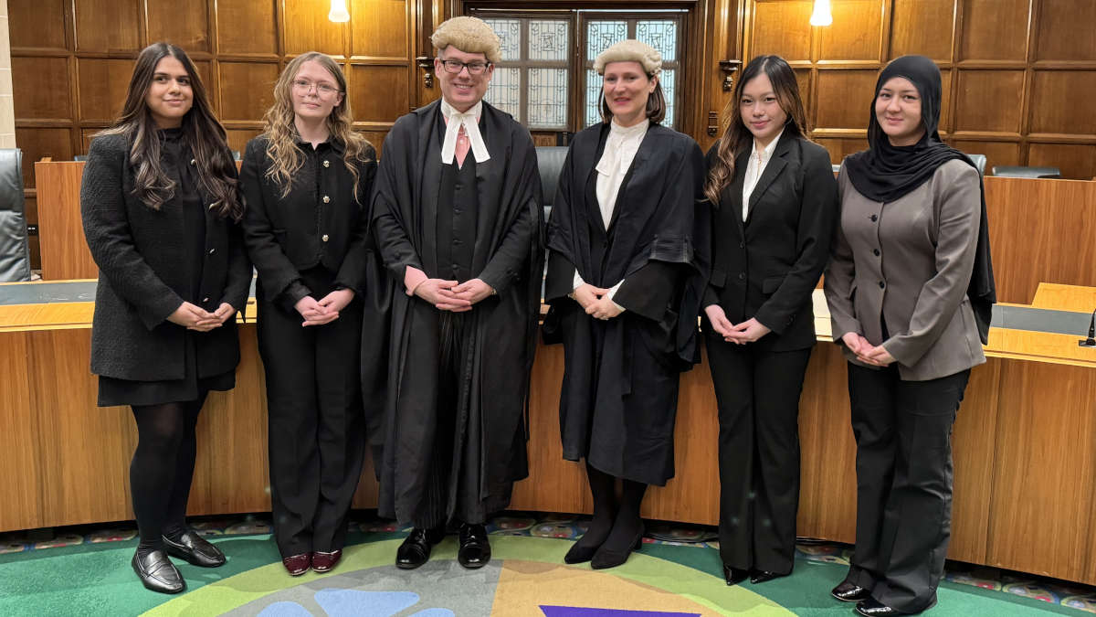 Finalists and judges from the Jim Sturman KC Moot competition, March 2026.