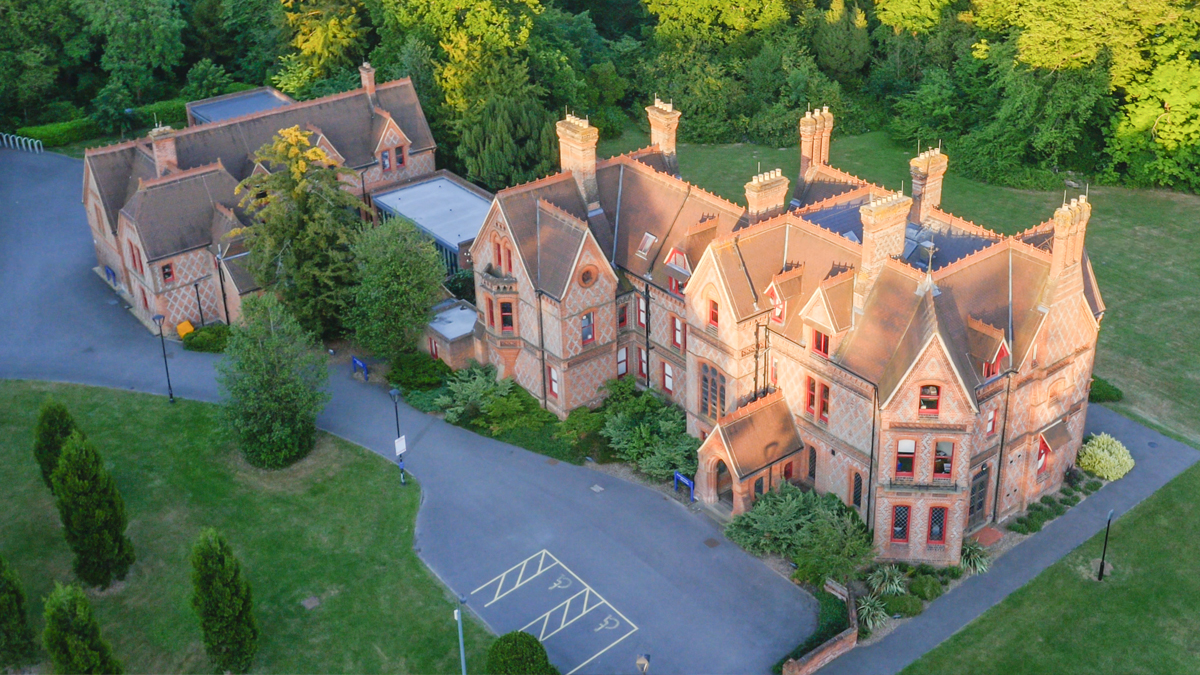 A picture of Foxhill House from above