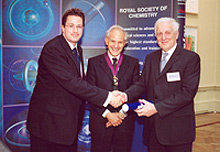 Dr Mike Eason, Unilever R&D Colworth; Professor Sir Harry Kroto, President Royal Society of Chemistry; Professor Donald Mottram, University of Reading.