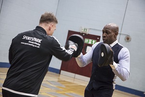 Frank Bruno visited the University of Reading to talk about his experiences of mental health