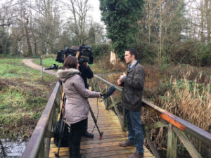 Dr Tom Oliver being interviewd by ITV Meridian