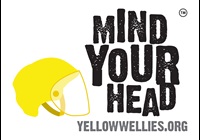 Farm Safety Foundation's Mind Your Head campaign logo, with the yellowwellies.org website link