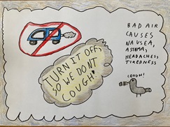 Poster about air pollution - done by a school child