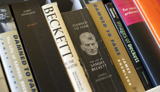 Books about Samuel Beckett on display at the University of Reading