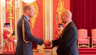 Matthew White, Director of Campus Commerce, receives his MBE from Prince William, Duke of Cambridge, at Buckingham Palace