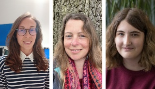 L/R Dr Claudia Di Napoli, Professor Hannah Cloke and Chloe Brimicombe have all been awarded in the Royal Meteorological Society Awards and Prizes 2021