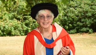 Sally Bromley after receiving her honorary degree from the university of Reading
