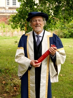 Professor Ray Loveridge after accepting his late wife Mary Bryden's induction into the University's College of Benefactors at Summer Graduation 2023