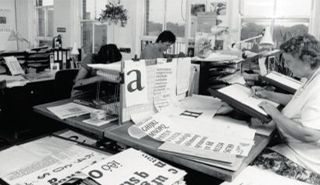 women working on typography