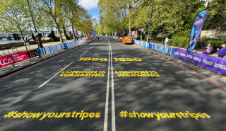 Climate stripes at the London Marathon