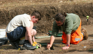 Students digging at Cookham