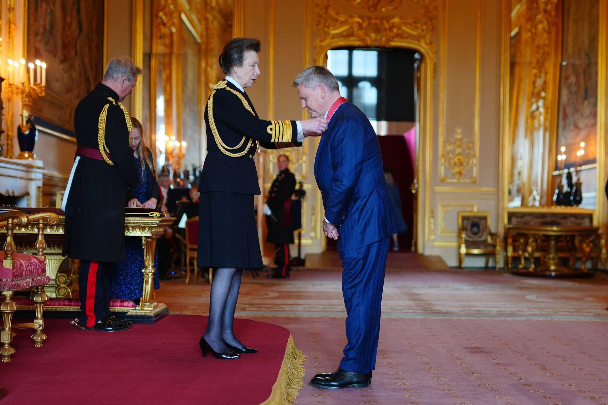 Robert Van de Noort is invested as a Commander of the Order of the British Empire by HRH The Princess Royal, at Windsor Castle