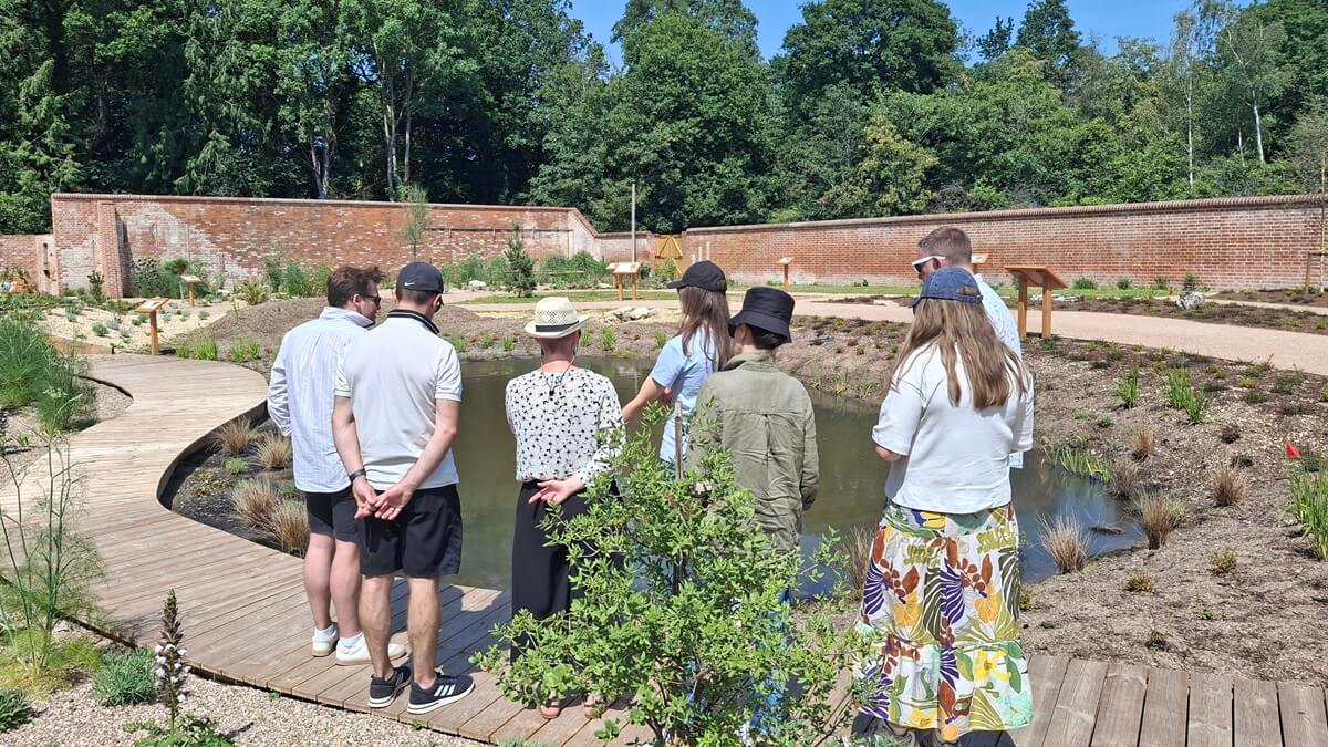 University of Reading students in Learning Garden
