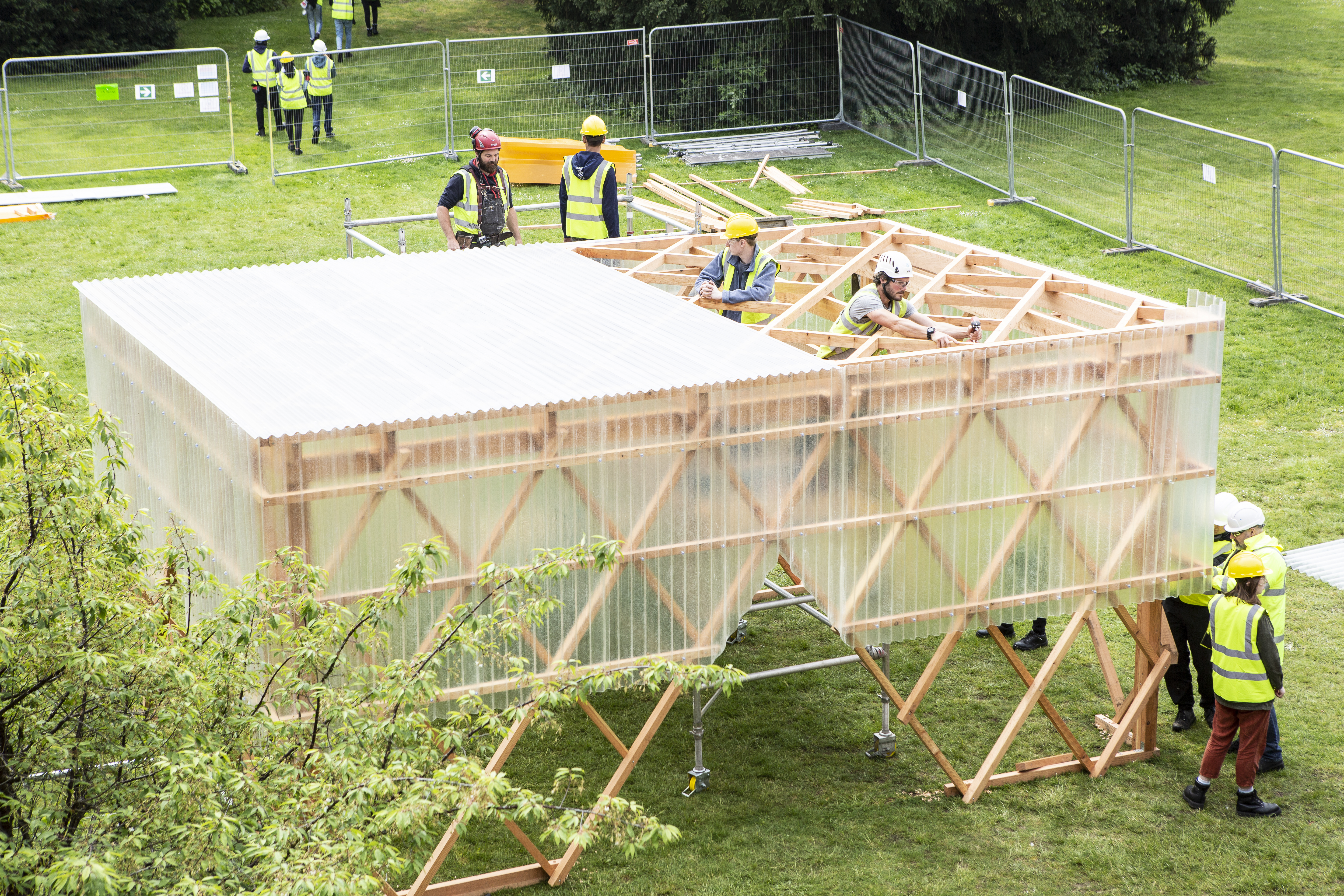 Students undertaking an architecture build project
