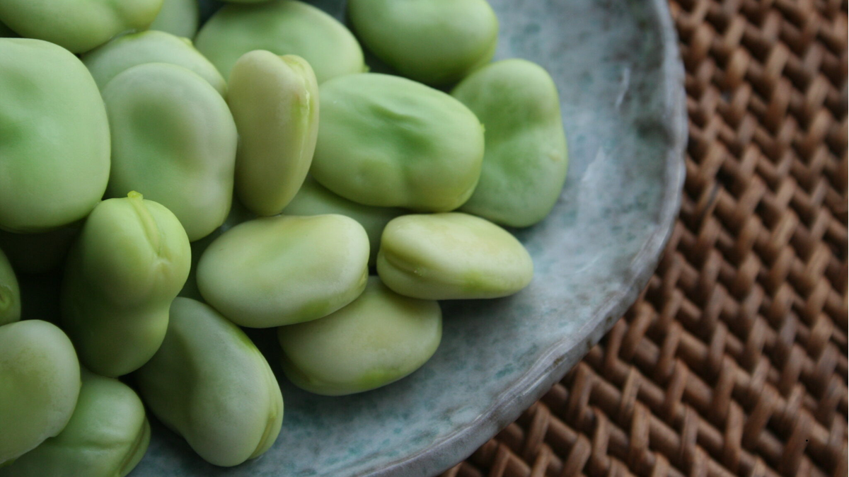 Broad beans on a plate