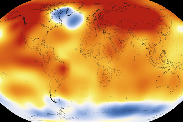 Infrared map of planet Earth