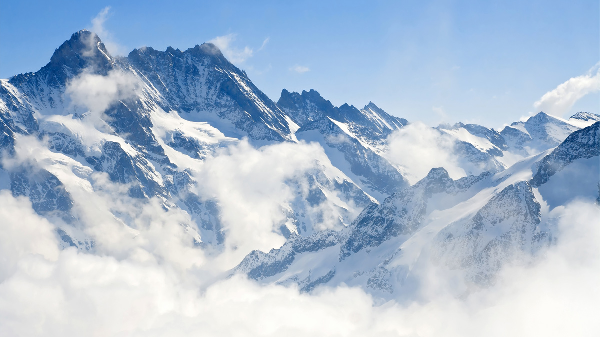 Clouds within mountains